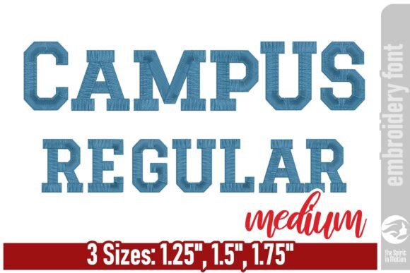 Camпус Regular Embroidery Font - Medium