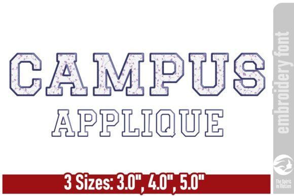 Campus Wide Applique Embroidery Font