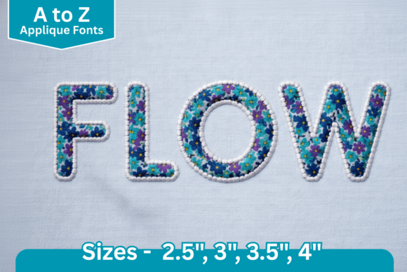 Dot Line Edge Applique Font