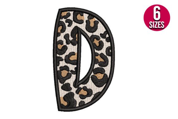 Leopard Print Alphabet Font Letter D