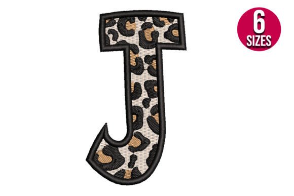 Leopard Print Alphabet Font Letter J